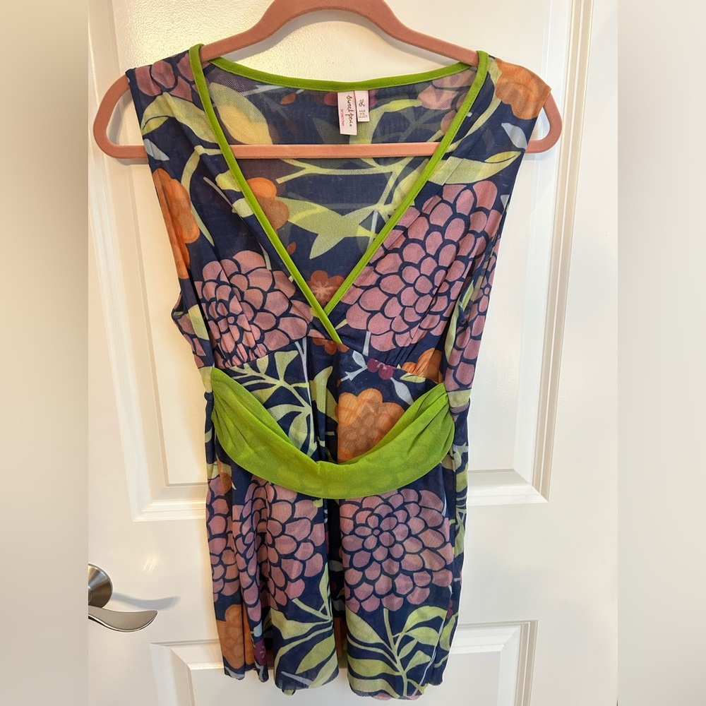 Sweet Pea by Stacy Frati  Blue and Green Floral Top